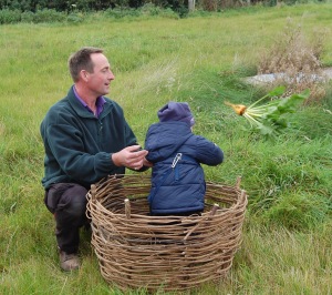A youngster getting a first taste of mangold hurling